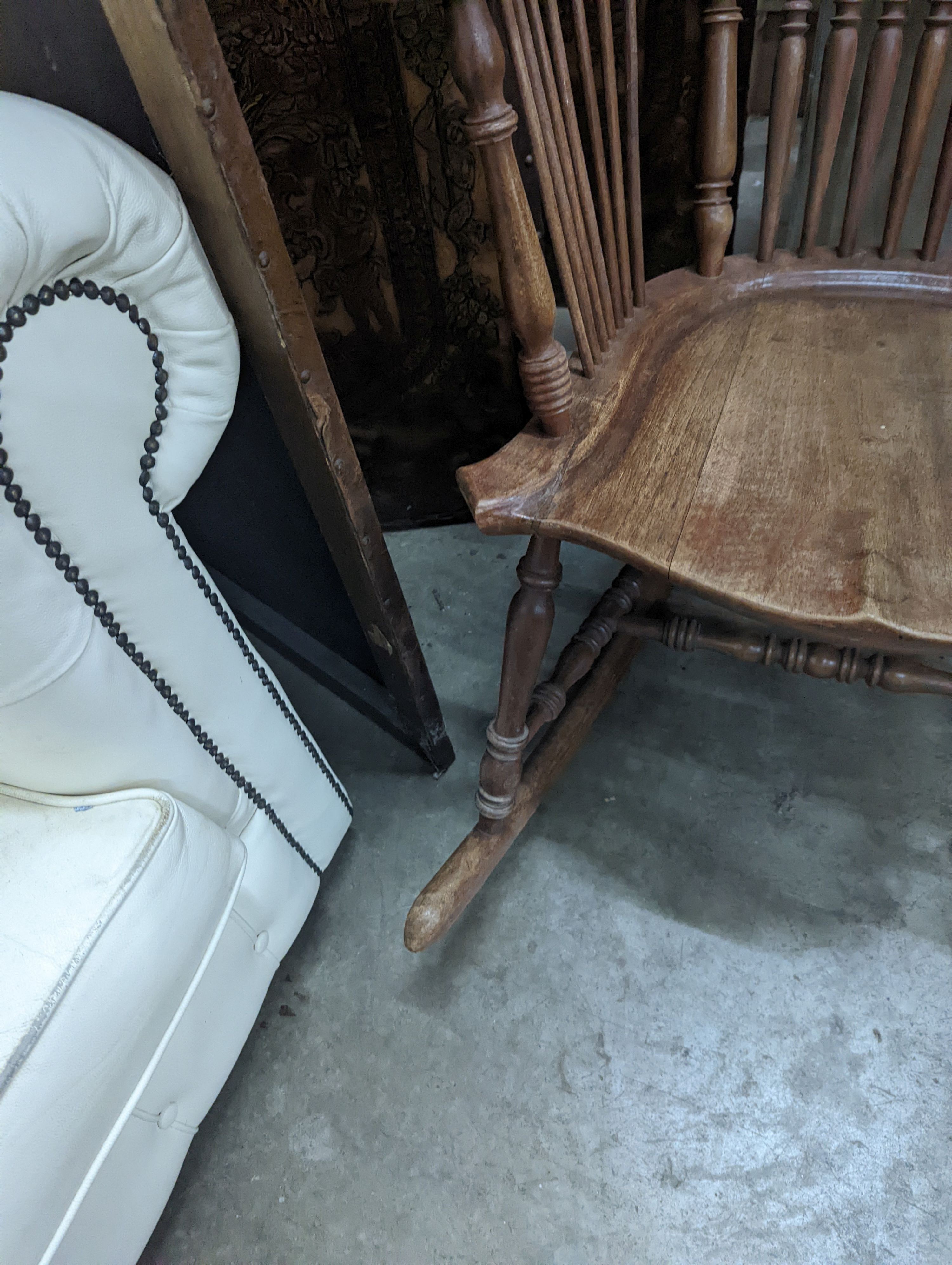 A rocking chair, width 64cm, depth 50cm, height 120cm